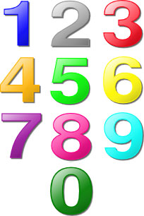 Numbers from 0 to 9