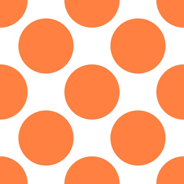 This picture features a funky dot grid pattern with large circles placed close to each other on a white background.