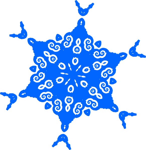 This picture features a unique design of a snowflake kaleidoscope pattern.