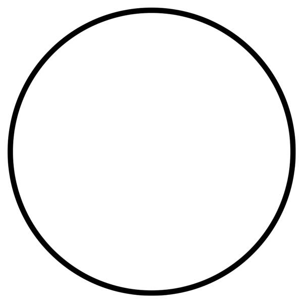 This picture features a circle. A circle is a round, 2D shape that looks like the letter 'O'.