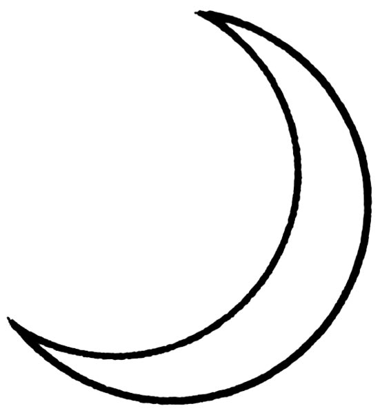 half moon clipart black and white - photo #48