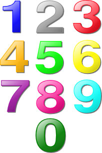 Numbers from 0 to 9