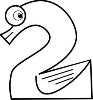 Number 2 Printable Coloring Page Worksheet for Kids