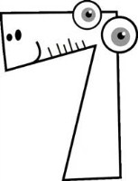 Number 7 Printable Coloring Page Worksheet for Kids