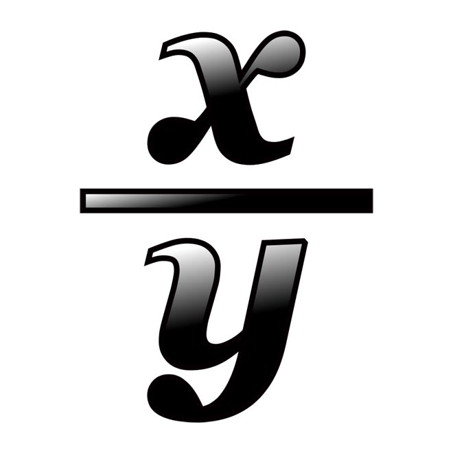 This picture shows the fraction x over y.