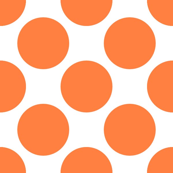 This picture features a funky dot grid pattern with large circles placed close to each other on a white background.