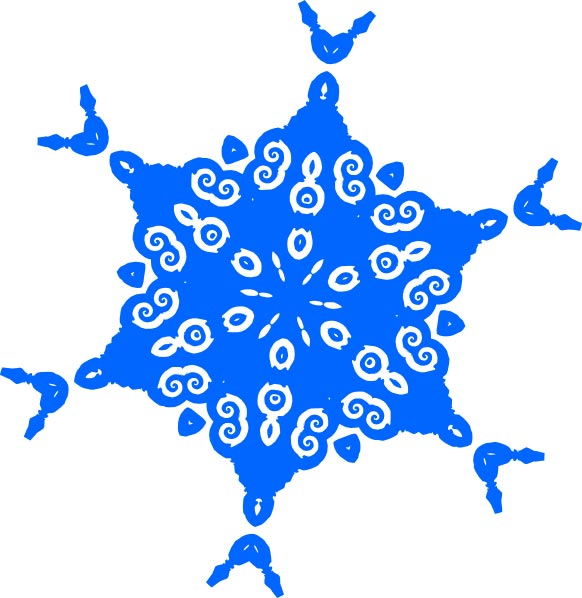 This picture features a unique design of a snowflake kaleidoscope pattern.